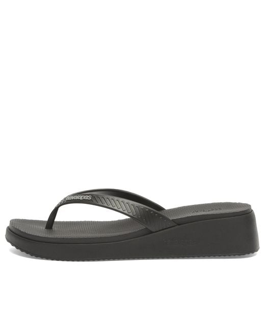 Havaianas Black High Platform Flip Flops