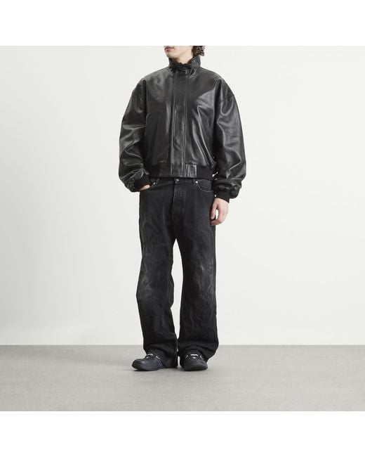Balenciaga Gray Distressed Fit Fadeout Denim Jeans for men