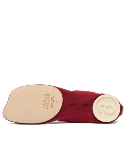 Maison Margiela Red Mm6 Mesh Moulded Toe Ballet Shoes