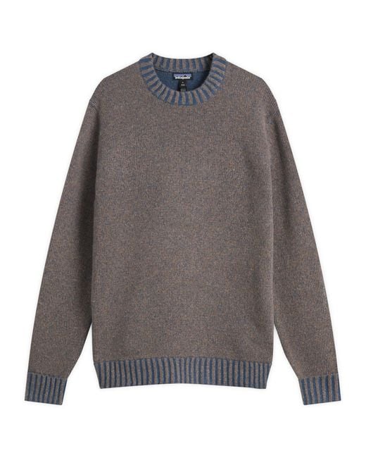 Patagonia Gray Recycled Wool-Blend Sweater for men