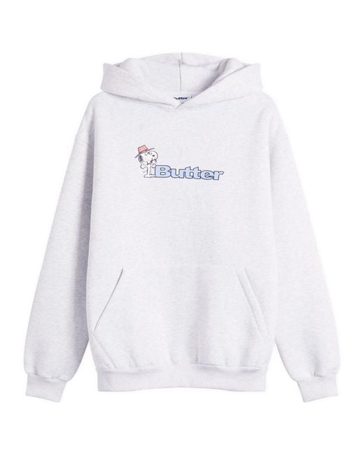 Butter Goods White X Peanuts Spike Logo Hoodie for men