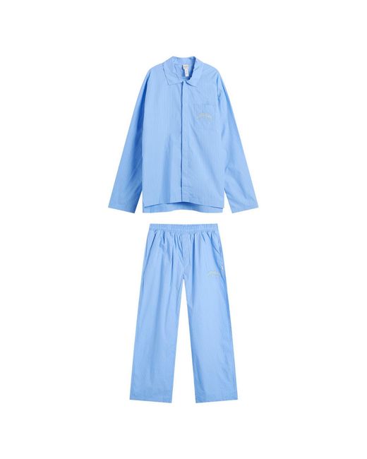 Calvin Klein Blue Heritage Crest Cotton Poplin Pyjama Set for men