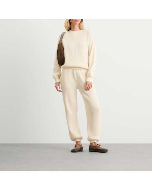 NOTHING WRITTEN Natural Waffle Knit Pants