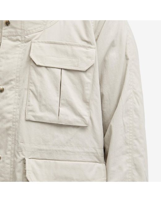 Beams Plus White Nylon Mountain Parka Jacket for men
