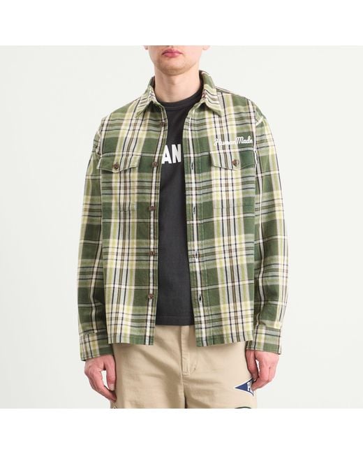 Human Made Green Heart Patch Check Shirt for men