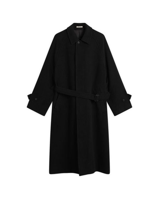 Auralee Black Mosser Soutien Collar Coat for men