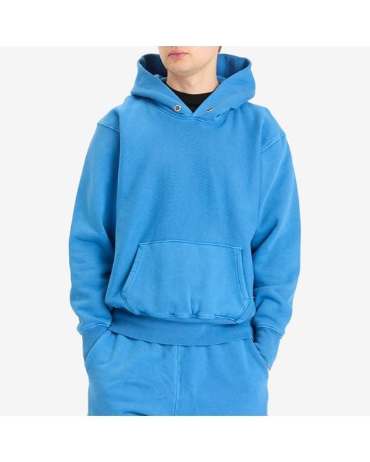 Les Tien Blue Heavyweight Hoodie for men