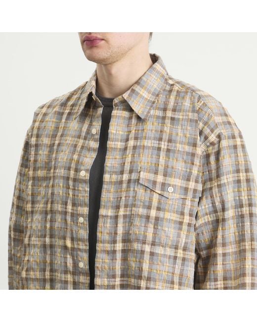 FRIZMWORKS Brown Uneven Check Shirt for men