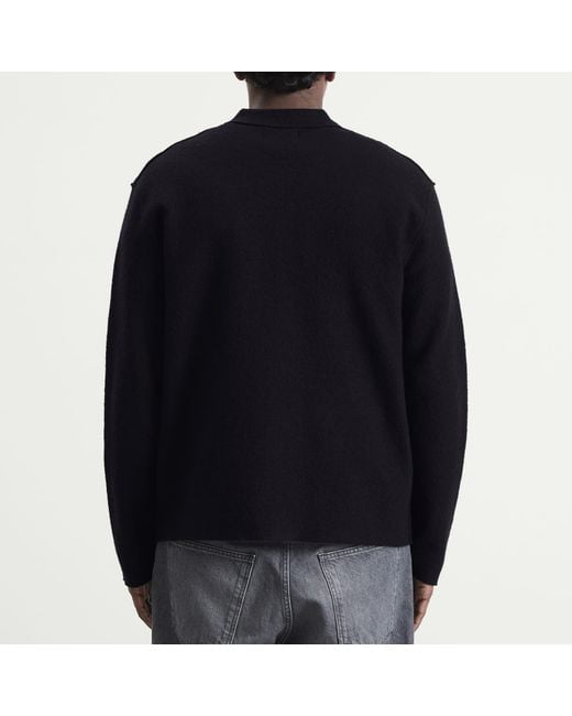 NN07 Black Jonas Merino Zip Jacket for men