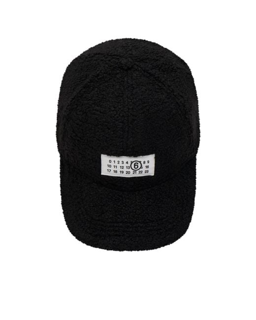 Maison Margiela Black Mm6 Fleece Cap