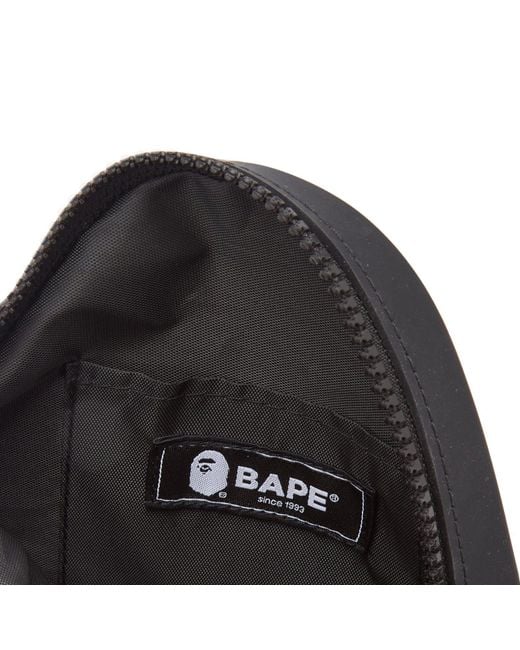 A Bathing Ape Black Bape Shark Silicon Shoulder Bag for men