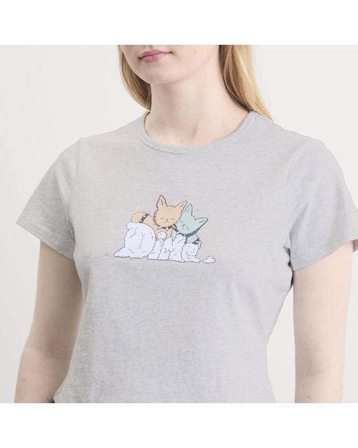 Dime Gray Fluff T-Shirt