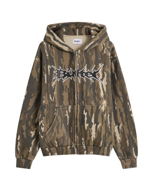 Butter Goods Green Nail Logo Zip Hoodie for men