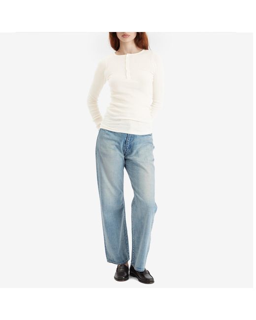 Auralee White Organic Soft Rib Pullover