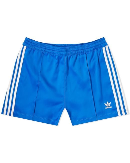 Adidas Blue 3 Stripe Satin Short
