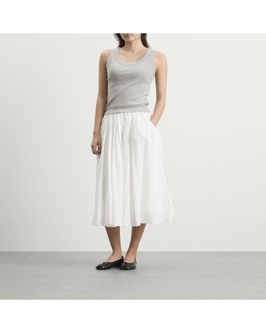 NOTHING WRITTEN White Shore Linen Midi Skirt