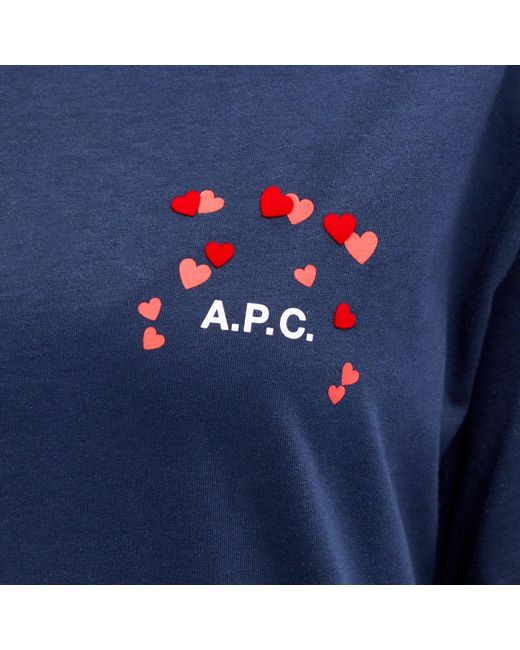 A.P.C. Blue Valentines Logo T-Shirt