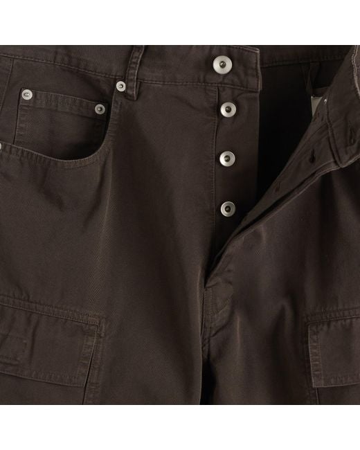 Rick Owens Brown Double Cargo Jeans for men