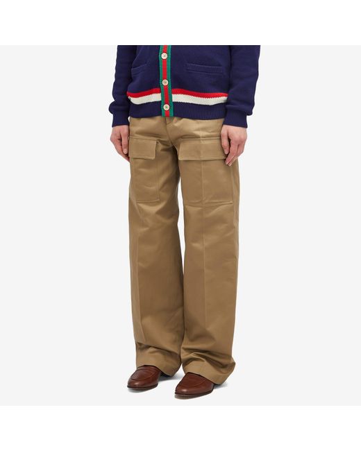 Gucci Natural Wide Leg Trousers for men
