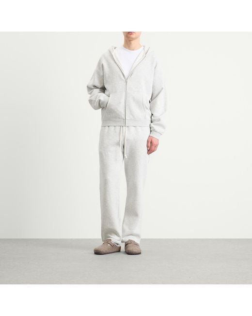 Skims White Zip Hoodie for men