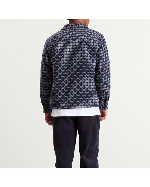 Wax London Black Rockley Geo Jacquard Overshirt for men
