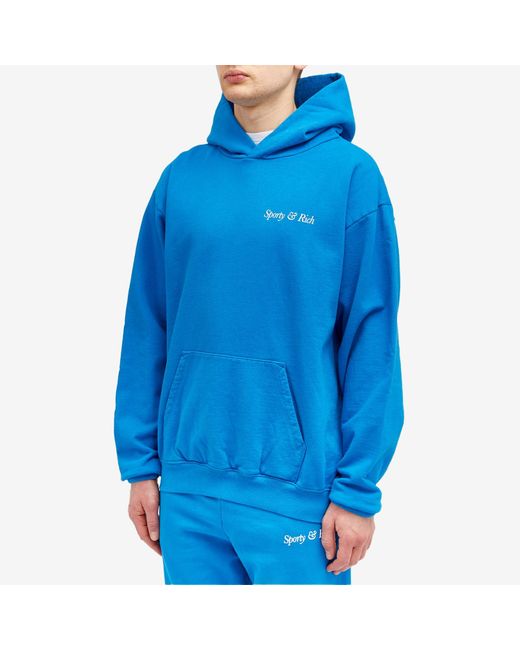 Sporty & Rich Blue Hwcny Hoodie for men