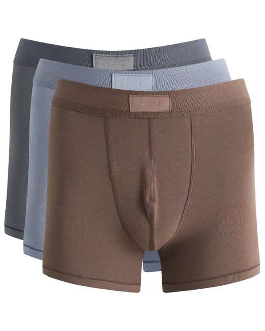Skims Brown Cotton 3 Pack Boxer Brief 5 Inch for men