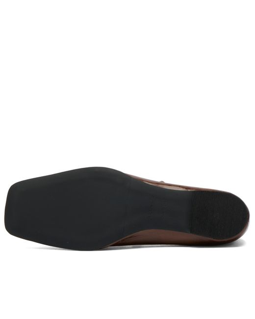 Alohas Brown Sway Beads Leather Ballet Flats