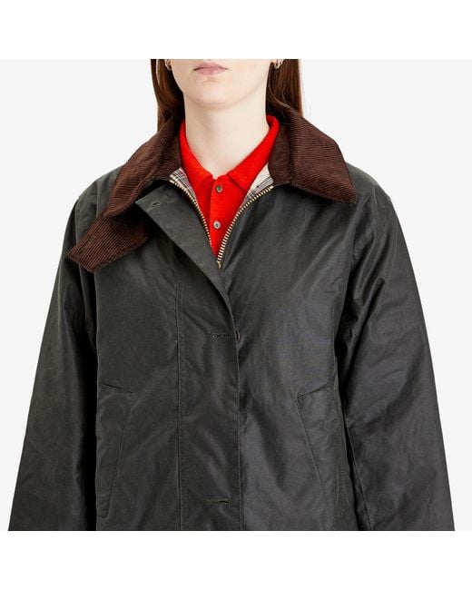 Barbour Black The Edit By Alexa Loren Oversized Waxed Jacket