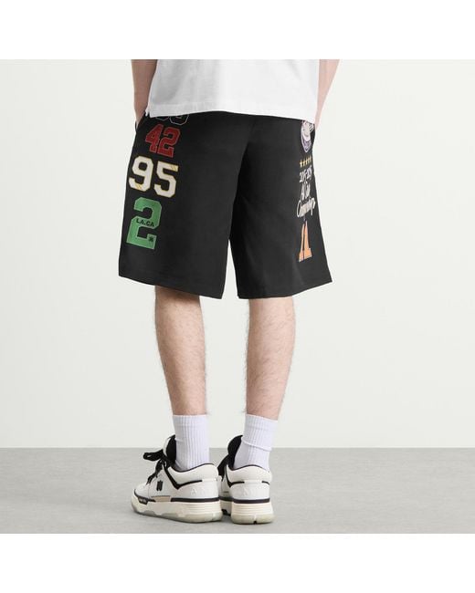 Amiri Black Varsity Patch Shorts for men