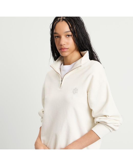 END. White Slice Half Zip Sweat