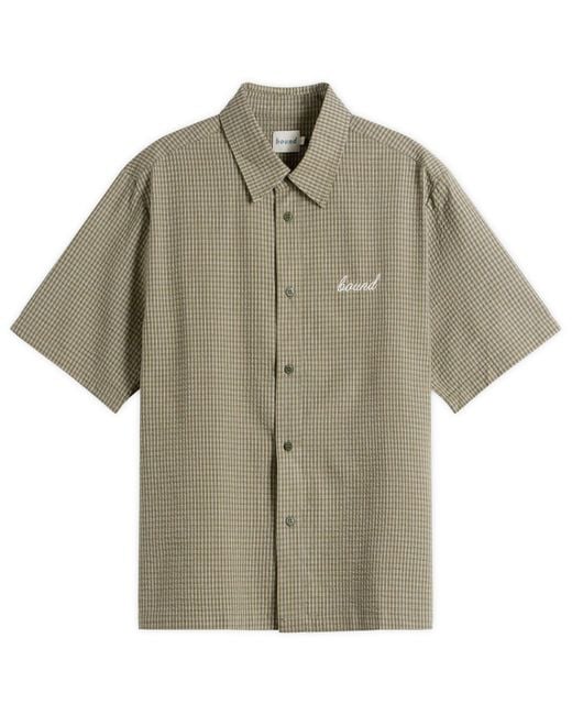 BOUND Green Gingham Cropped Shirt for men