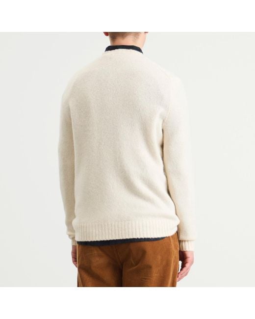 Polo Ralph Lauren White Brushed Shetland Knit Jumper for men