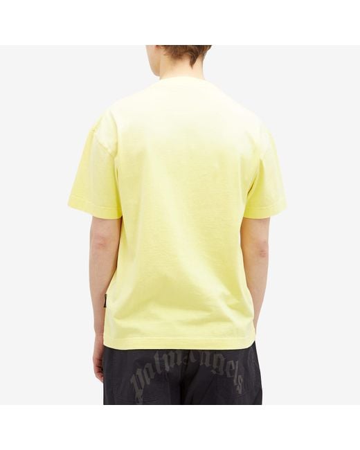 Palm Angels Yellow Paradise Palm T-Shirt for men