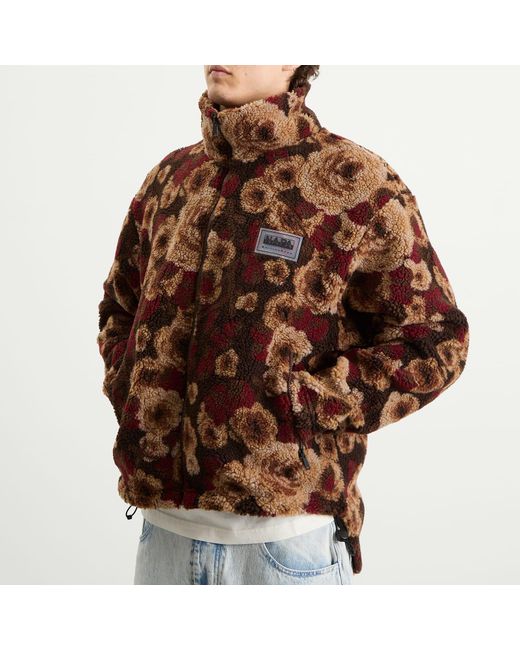 Napapijri Brown X Martine Rose Jacquard Fleece Jacket for men