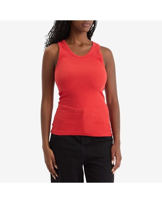 Entire studios Red Rib Tank Top