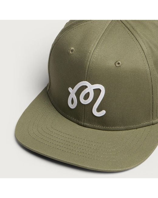 Malbon Green M Script Snapback for men