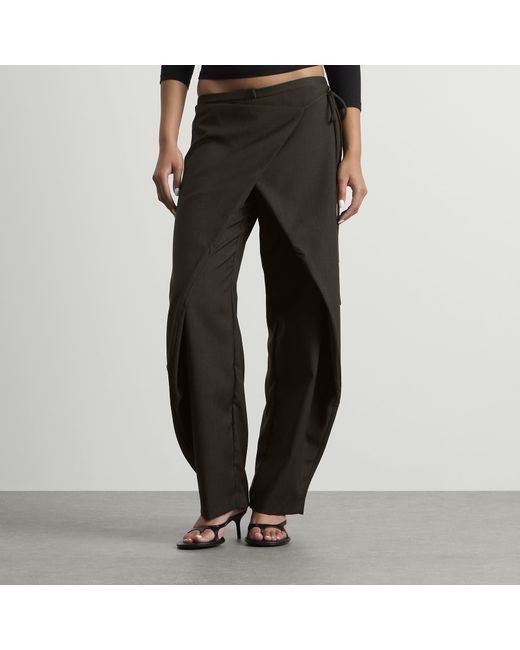 St. Agni Gray Wrap Rouleau Pants
