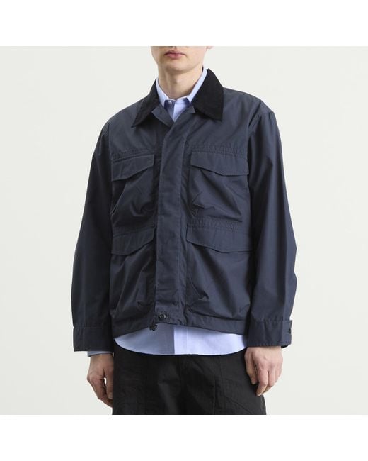 Universal Works Blue Recycled Poly Parachute Field Jacket for men