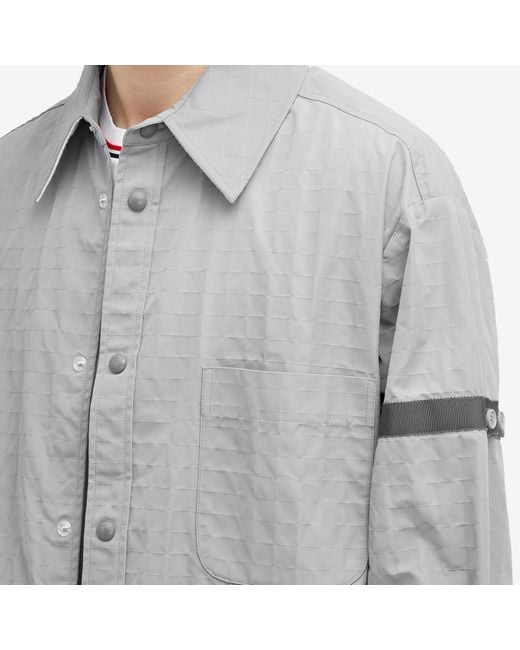 Thom Browne Gray Oversized Tonal Shirt Jacket for men