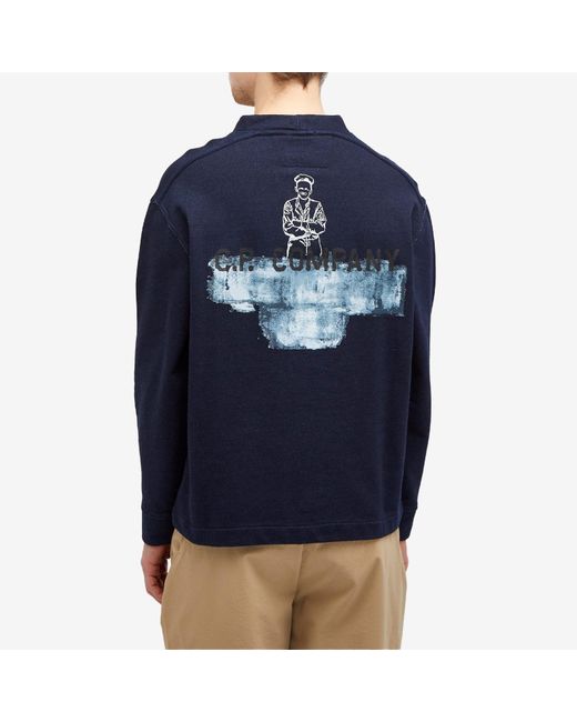 C P Company Blue Fleece Sweatshirt for men