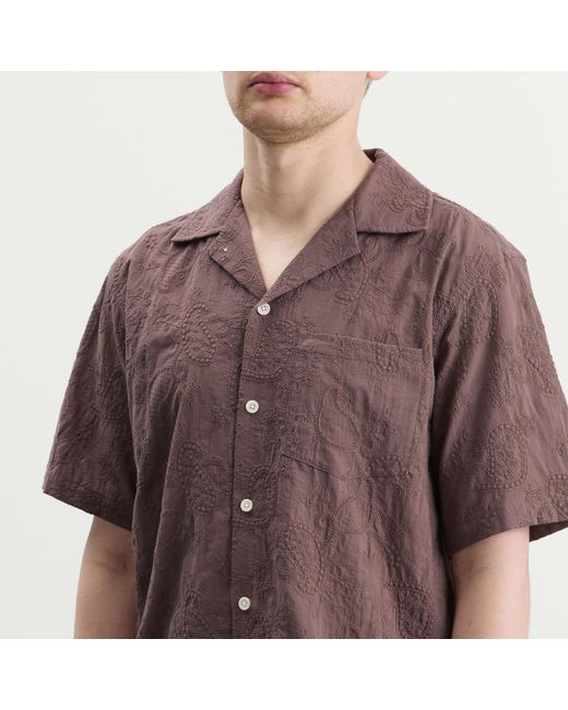 Corridor NYC Brown Paisley Embroidery Ss for men