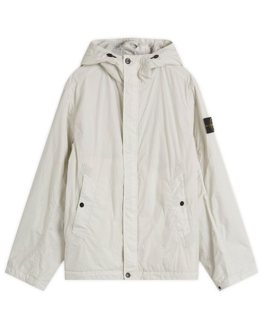 Stone Island Gray Crinkle Reps Hooded Jacket for men