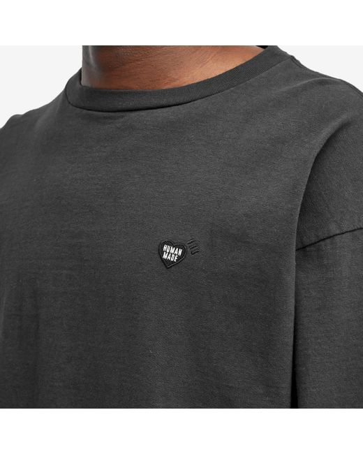 Human Made Gray Heart Long Sleeve T-Shirt for men