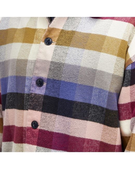 YMC Purple Pj Check Overshirt for men