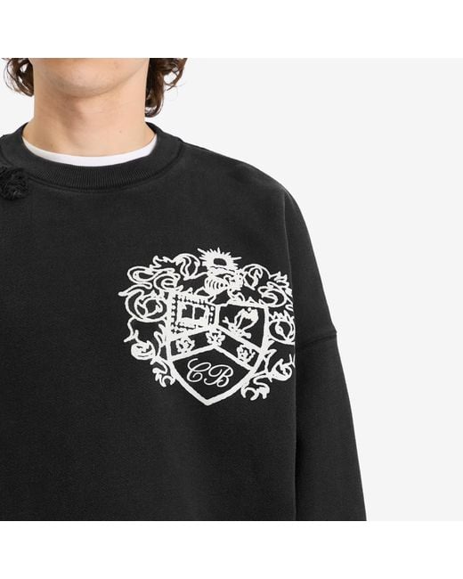 Cole Buxton Black Collegiate Crest Sweatshirt for men