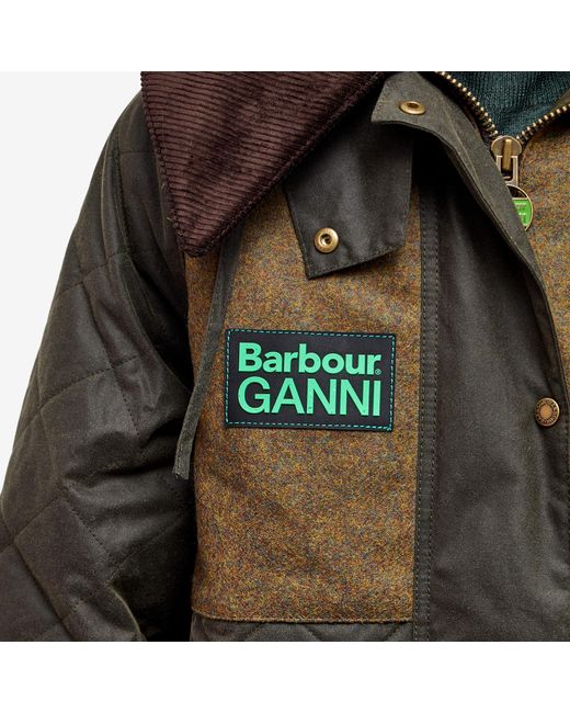 Barbour Green X Ganni Short Burghley Jacket
