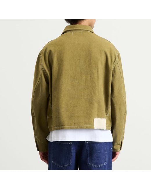 STORY mfg. Green Story Mfg Station Canvas Wonky-Wear Jacket for men