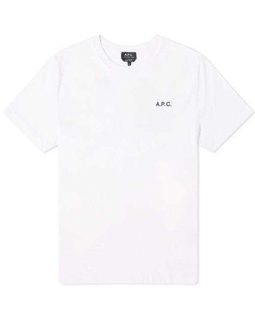 A.P.C. White Wave Back Print T-Shirt for men
