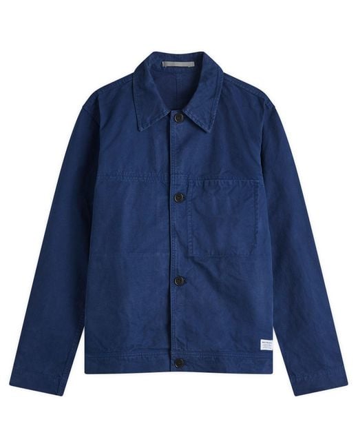 Norse Projects Blue Marcus Canvas Overshirt for men